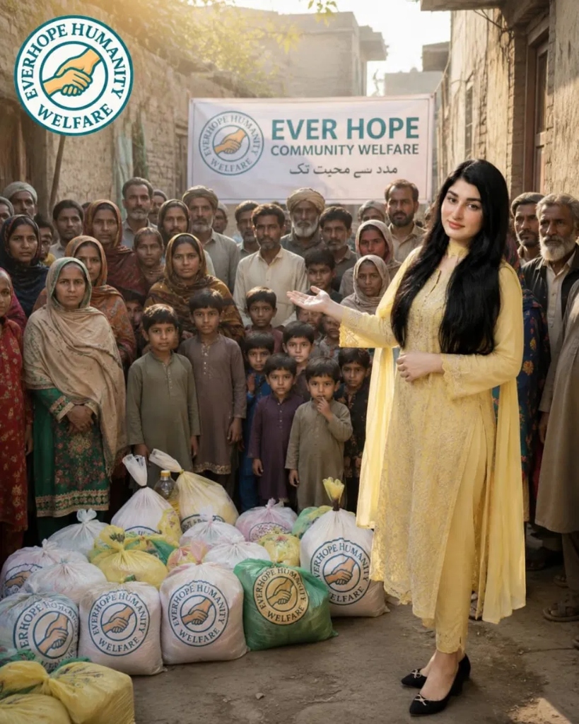 Community aid and ration distribution by Everhope Humanity Welfare.